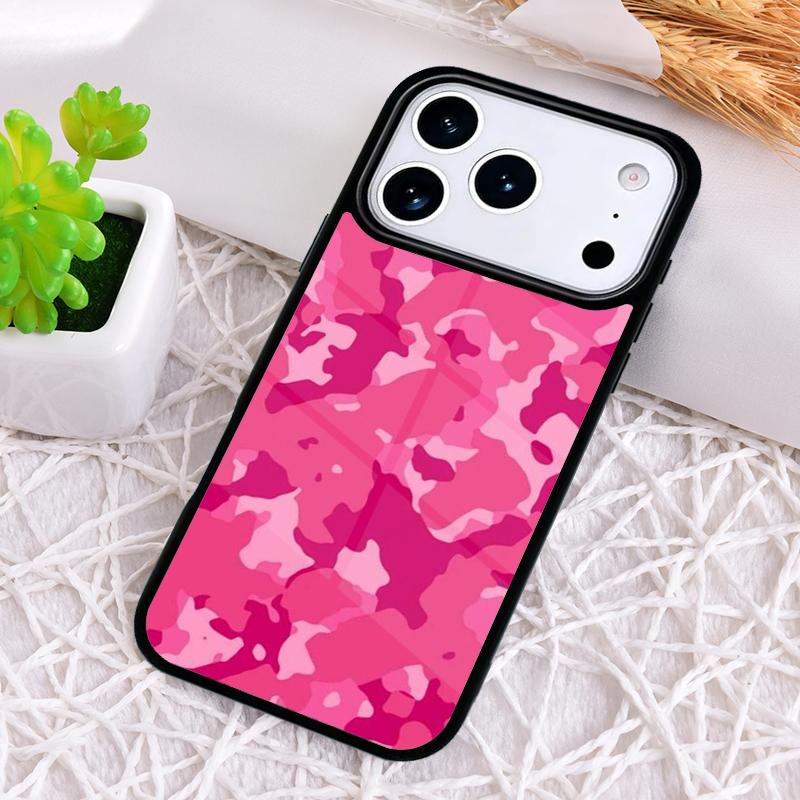 Pink Camoflague Pattern Shockproof Phone Case for iPhone 17 Air 16e 15 11 12 14 13 Pro Max Cover Coque