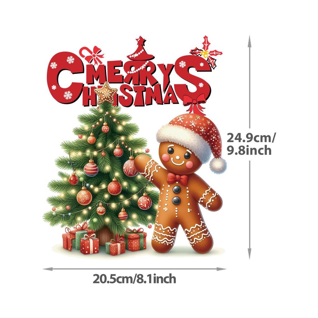 Beautiful Christmas ironing patches, cute gingerbread Diy T-shirts, clothes, stickers, sweatshirts, hats, heat transfer heat-pressed stickers