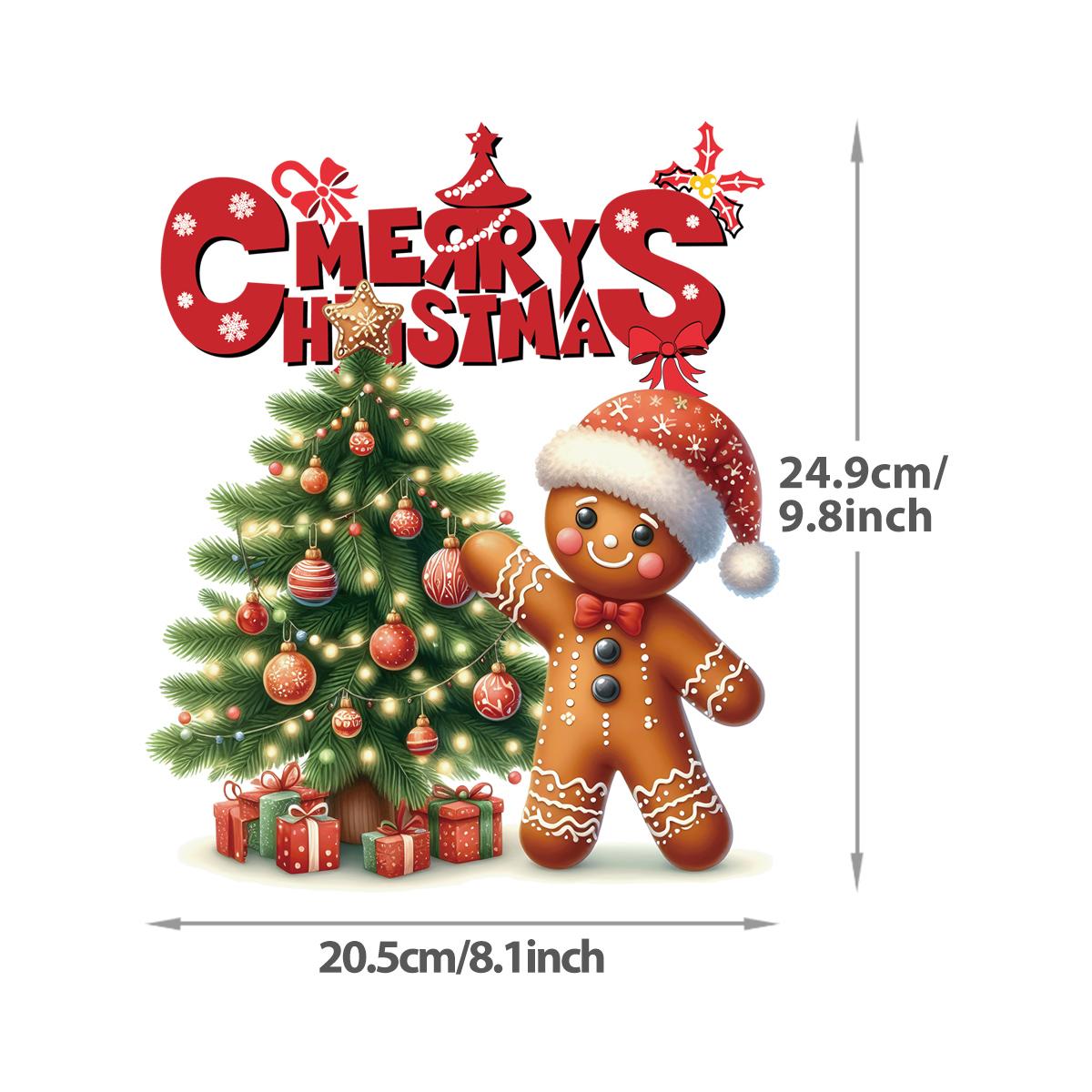 

Beautiful Christmas ironing patches, cute gingerbread Diy T-shirts, clothes, stickers, sweatshirts, hats, heat transfer heat-pressed stickers