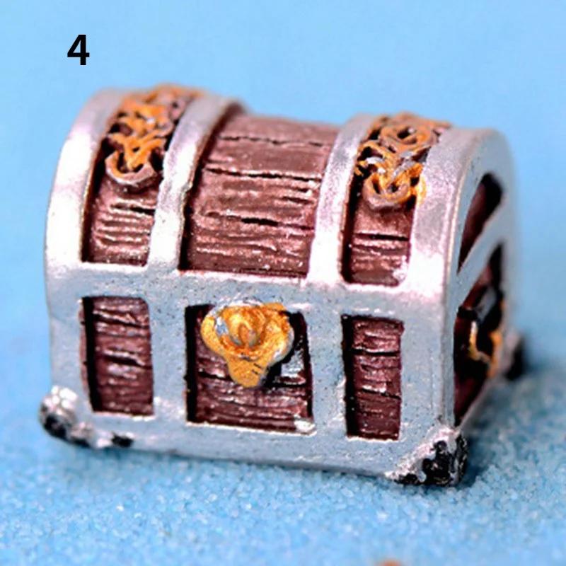 

2 шт. сундук с сокровищами антикварный креативный аквариум украшение пейзаж пиратские золотые монеты украшения изделия из смолы