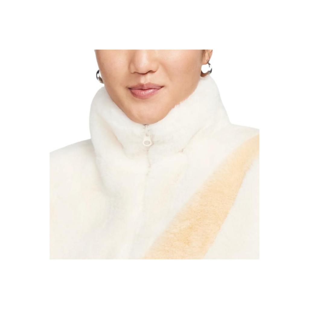 Nike Stand Collar Logo Long Sleeve Jacket Women jackets Beige DO3792-110