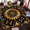Geometric Gold Starburst Pattern Design on Black Carpet Stylish Decor Suitable for use as an anti-slip for living room bedroom sofas