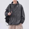 Men's Lightweight Ice Silk Sun Protection Hooded Jacket for Summer Cycling & Fishing - Loose, Breathable Outdoor Wear
