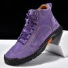 Plus Size Men Boots Outdoor Ankle Boots Retro Lace-Up High-Top Casual Shoes Non-slip Soft Leather Boots Handmade Flat Men Shoes