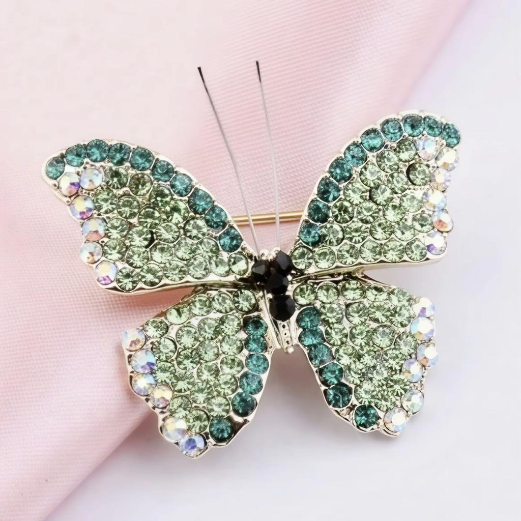 Bridal wedding brooch, three-dimensional butterfly brooch, full diamond micro inlaid wedding shawl, birthday gift