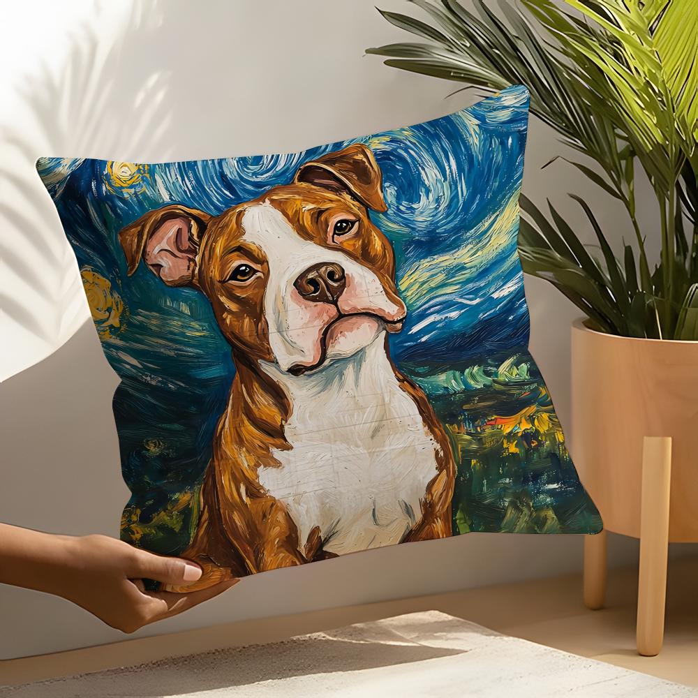 Catoon Starry Sky Dog Pillow Case Home Living Room Decoration Linen Pillow Cases Cushion Cover