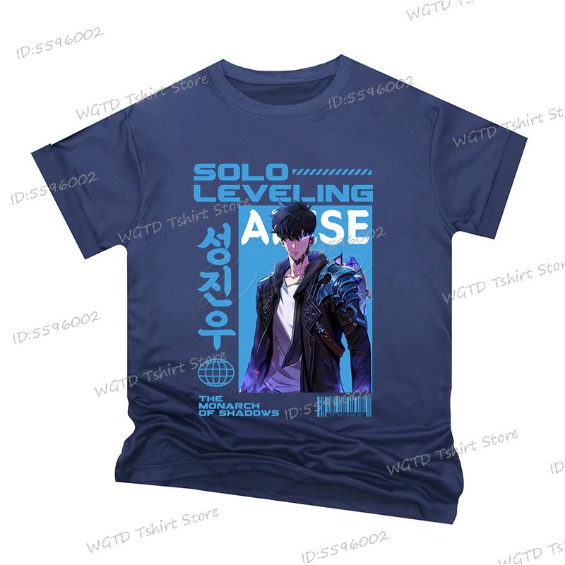 Anime Pattern Solo Leveling Men T-shirts Statue of God Cartoon Short Sleeve Clothes Harajuku Sung Jin-Woo Tshirts Tops Unisex