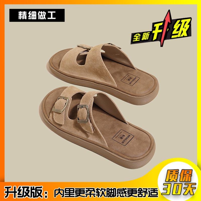 

Genuine leather platform Boken shoes women s summer outer half slippers 2025 new beach shoes fishing Boken shoes sandals 40