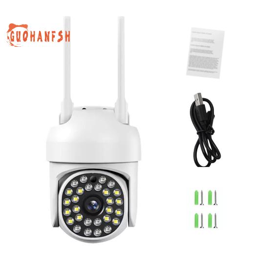 1 set telecamera di sorveglianza A13 - compatibile con HD 1080P, visione notturna a doppia luce, microfono incorporato, rotazione, telecamera di sorveglianza, fornitura per la casa