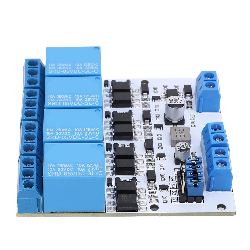 Adjustable GPIO Relay Module with Optocoupler PCB 4 Channel High Low Level Control Strong Driving