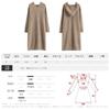 Vmiutyer LLOP Long Hooded Knit Loose Solid Perfect for Autumn and Winter Women's Dress, Fit, Casual, Thick, Color,