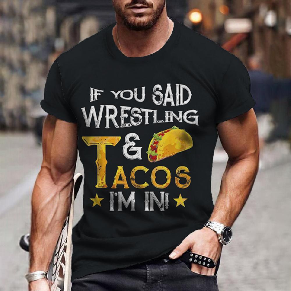 Herren T-Shirt 3D Mexikanischer Wrestler Bedrucktes Modisches T-Shirt Kurzarmoberteile Lose Große Größe Herren T-Shirt