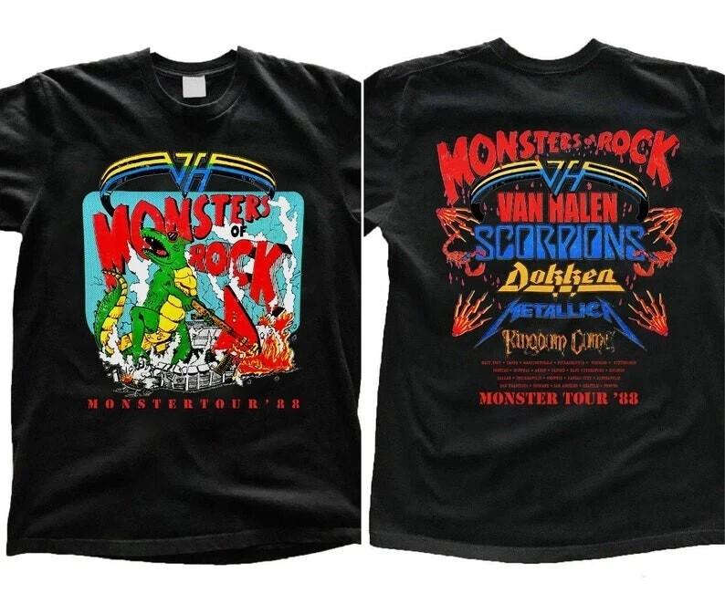 

1988 Monsters Of Rock Tour Concert T-Shirt, Monsters Tour 88 Shirt, 90s Rock To Unisex T-Shirt L