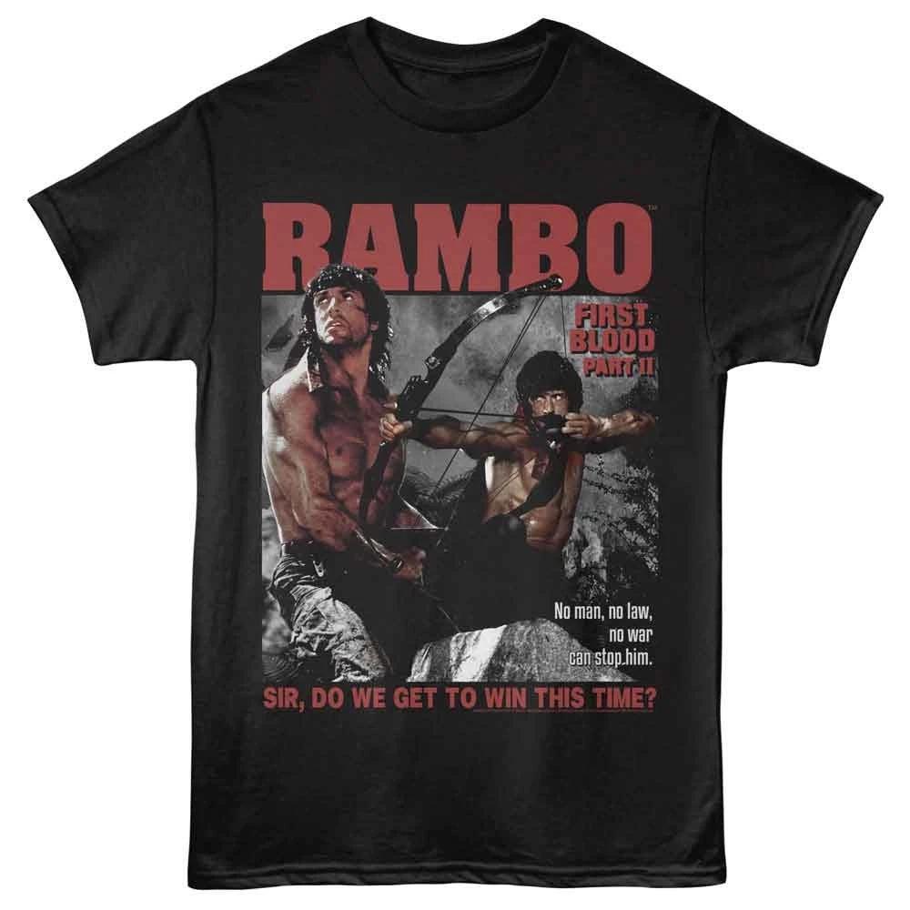 Rambo - Win This Time - Solid Unisex Short Sleeve Children s T-shirt - Black Color 100