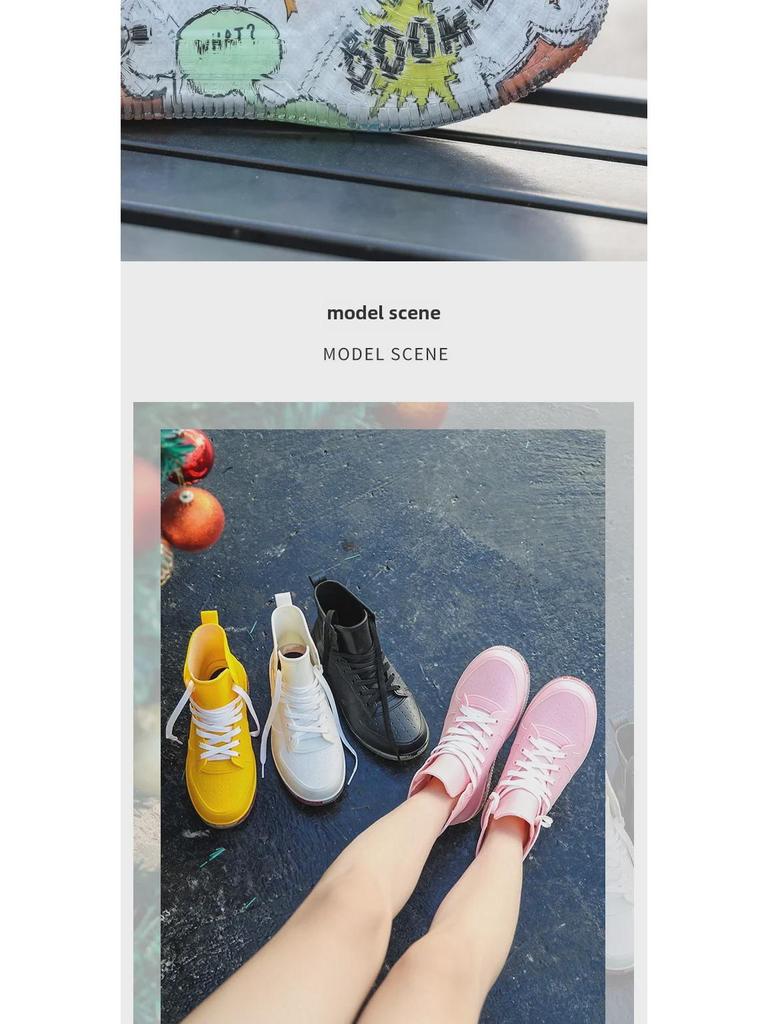 Trendy Waterproof Rain Boots for Women & Couples – Casual, Sporty Rubber Shoes for Work or Leisure