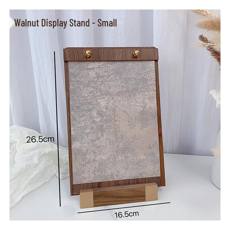 Walnut Wood Manicure Display Stand with Solid Base