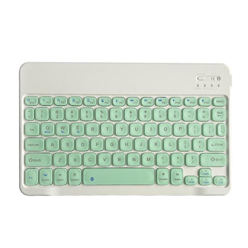 Round Cap Bluetooth Rechargeable Wireless Keyboard for iPad, Phone, Tablet, Laptop - Portable Magic External Keyboard