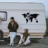 Weltkarte Kompass Wohnwagen Auto Aufkleber Camping Reise Erkunden Camper Wohnmobil LKW Aufkleber Auto Karosserie Dekoration Zubehör