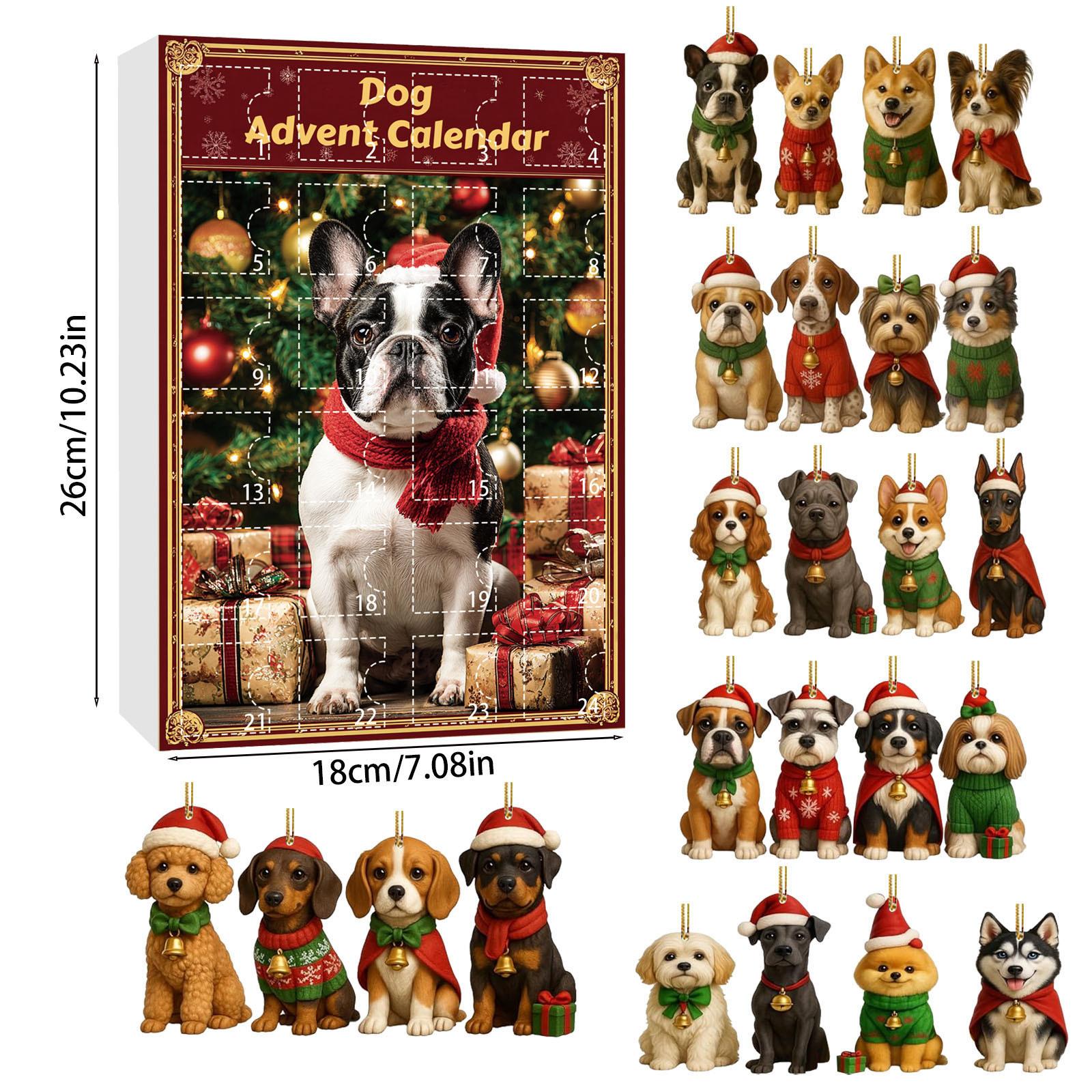 

2025 Dachshunds 24 Days Christmas Countdown Calendar Dachshunds Figure Ornaments Xmas Advent Calendar Xmas Gifts for Dog Lover Acrylic 2D