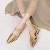 Fashion 2025 Summer New Hollow Out Woven Sandals Low Heels Women's Sandals Casual Outwear Retro Roman Shoes for Woman Sandalias Mujer