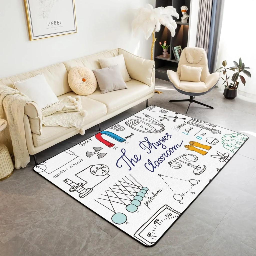 Math Theme Area Rug Math Equation Rugs for Boys Girls Math Geometry Science Style Carpet Mathematics Formula Indoor Floor Mat