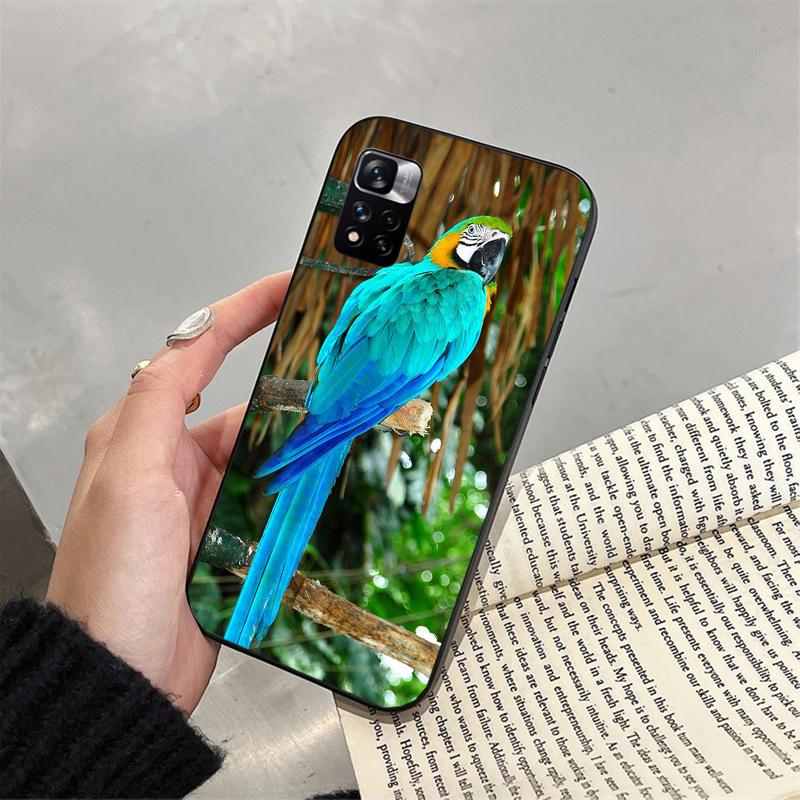 Pouzdro na telefon s papouškem ara pro Xiaomi Redmi note 13 12 Pro 11S 11 10 Pro 10S 12S Redmi 10 13C 9C