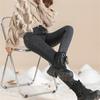 2022 Winter Korean Stytle Thick Pants Streetwear Trousers Fashion Warm Skinny Jeans for Women Female High Waist Slim Trousers