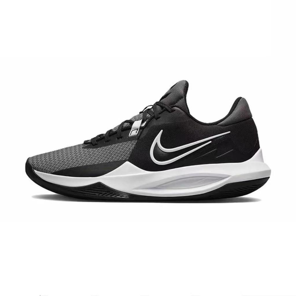 Nike Precision 6 Cushioning Abrasion Resistant Slip Resistant Low top Basketball Shoes Men's Black DD9535-003(team741-)