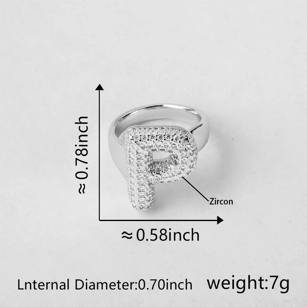 26 Letter Open-Ended Zircon Ring INS Minimalist Series Gift For Friends