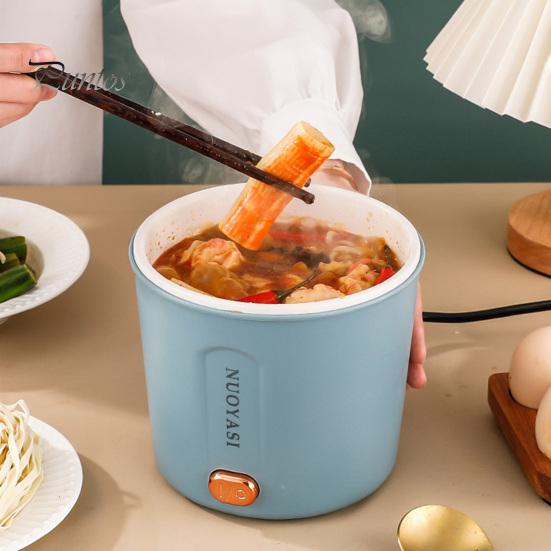1L Electric Cooking Pot Mini Ramen Cooker Over-Heating Protection Easy To Clean Portable Multifunctional US Plug Electric Pot