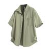 Short Sleeved Shirt Men's Summer Ice Silk Shirt Jacket Men's Summer Casual Workwear Short Sleeved Shirt