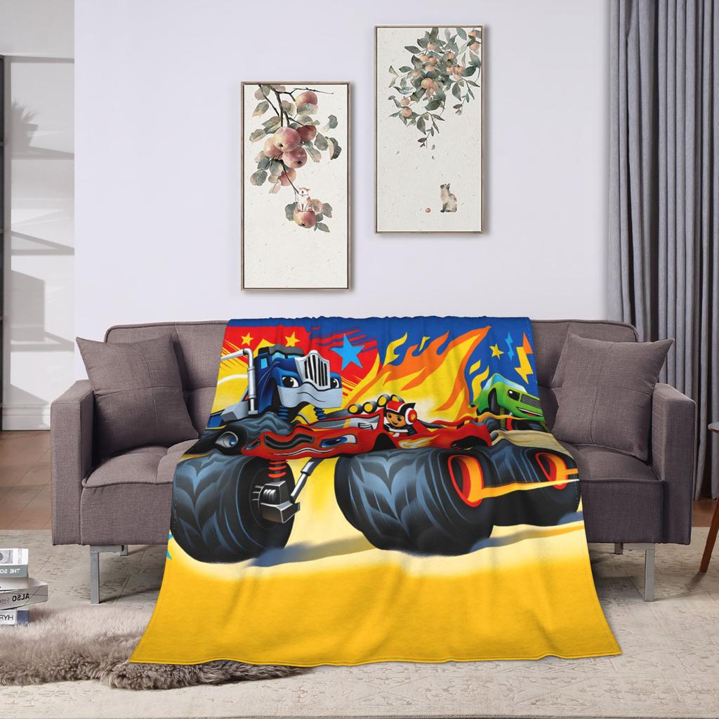 Blaze and the Monster M-Machines Flannel Blanket Winter Warm Throw Blanket for Children Bedroom Comfortable Bedspread Sofa
