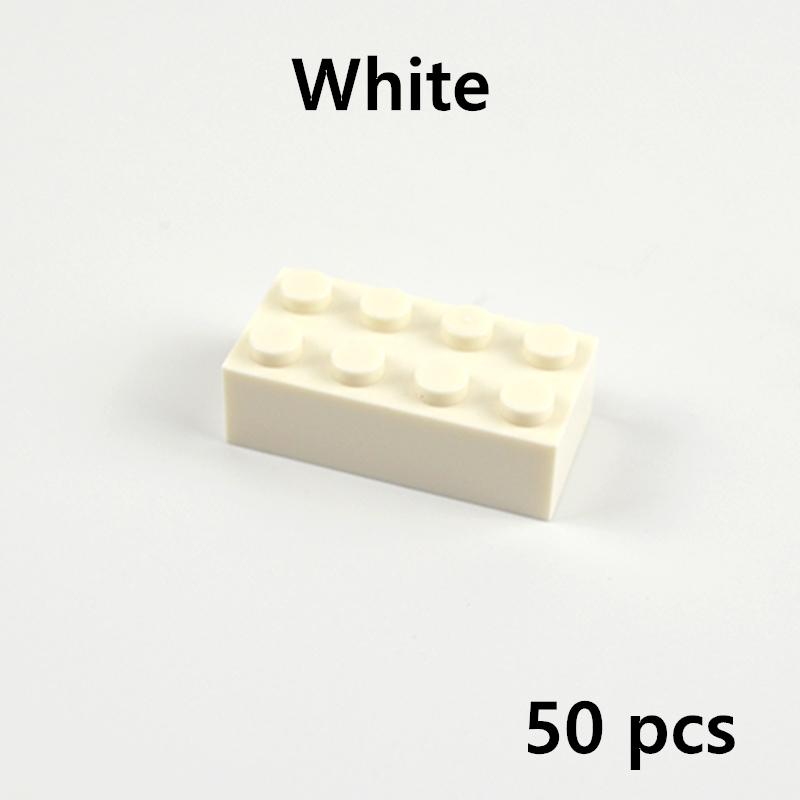 

Строительные блоки «сделай сам» 2X4 точки, толстые кирпичи, 50 шт., 9 цветов, образовательные креативные объемные кирпичи, совместимые с 3001 игрушками, классические