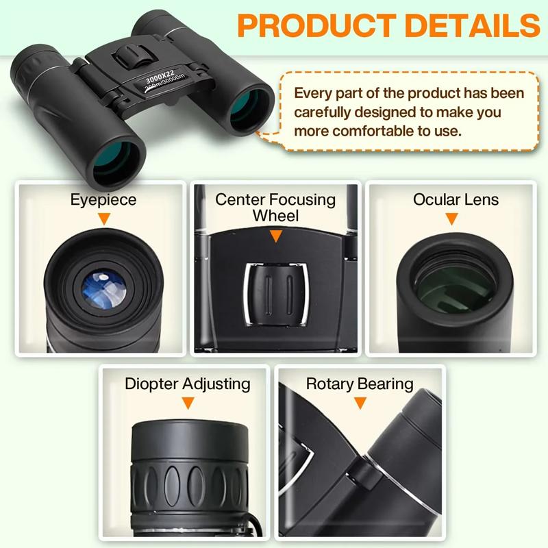 Binoclu 3000x22 Zoom Bak4 Hd Profesional Puternic Rază Lungă 30000m Telescop Pentru Camping Exterior