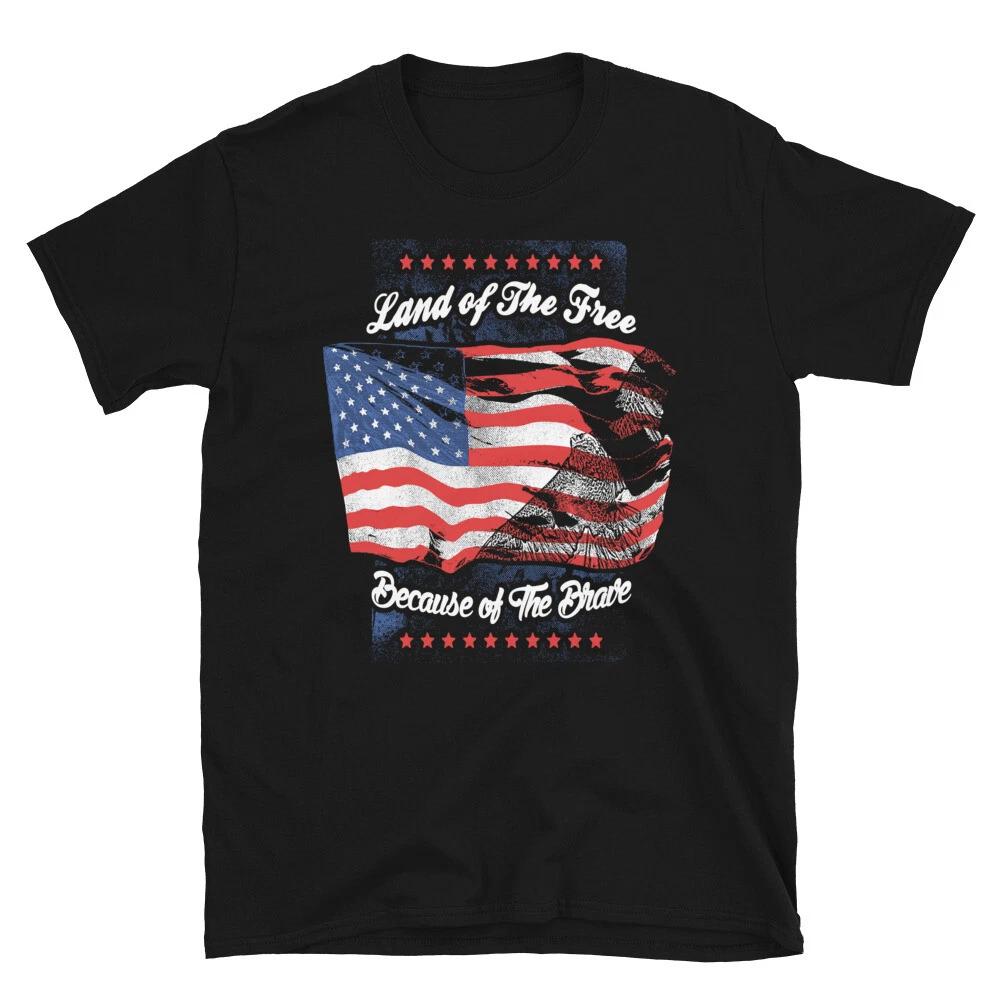 Veteran Land Of The Free American US Patriotic Classic Fit T-Shirt L