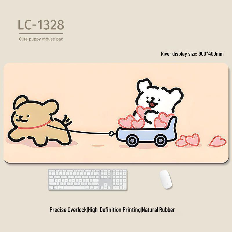 Extra-Large Heated Anti-Slip Cartoon Mouse and Keyboard Pad - Comfortable Desk Pad for Office & Gaming