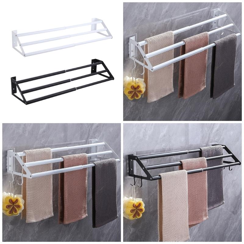 Upgrades Stainless Steel Towel Hold with Extendable 3 Rod Modern Towel Organize Suitable for Bathroom & Kitchen Use