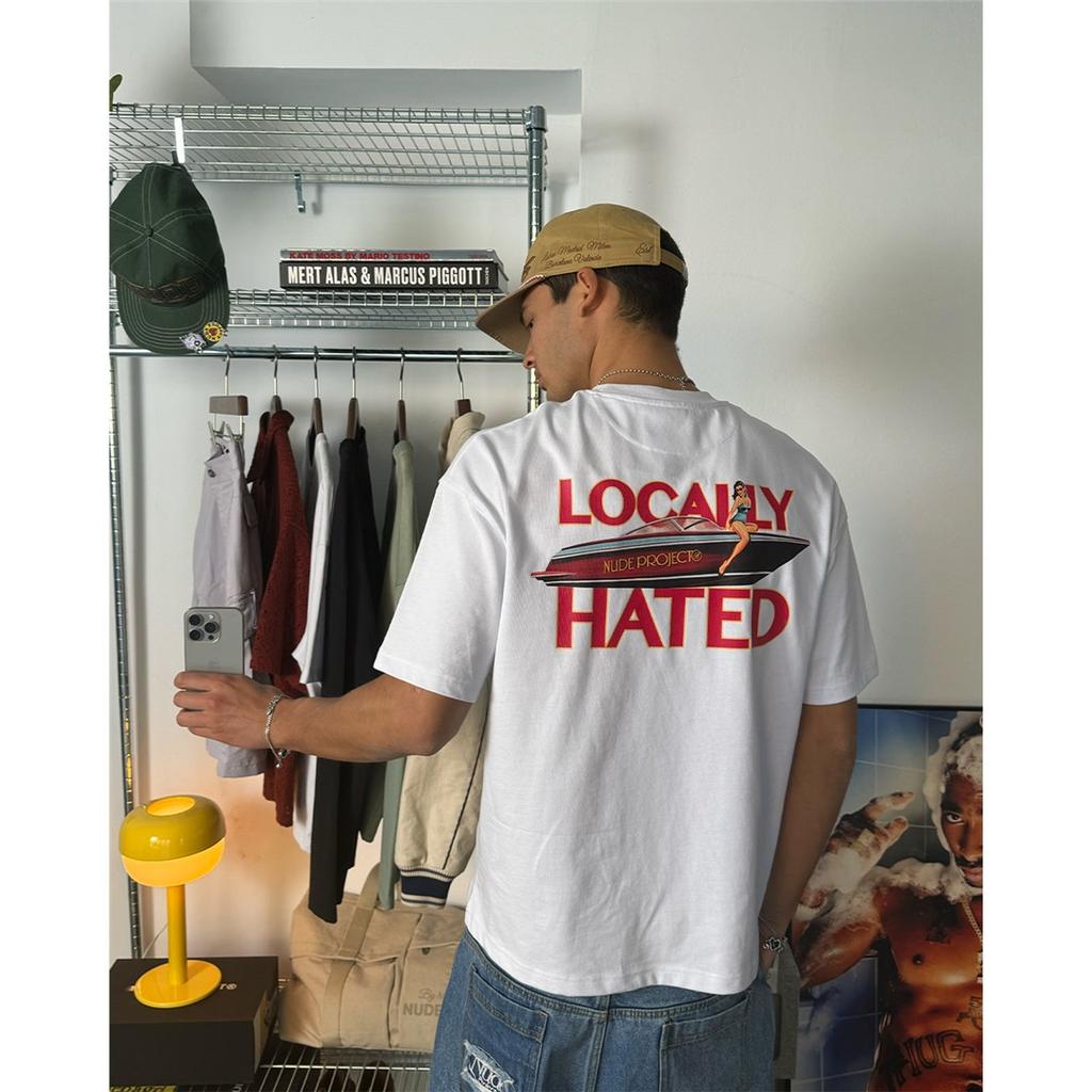 Locally Hated Cotton T-shirt  Men Women Loose Oversized Y2k Short Sleeve Same As Couple Tee Streetwear Sports Soft Top Female Male Clothing 