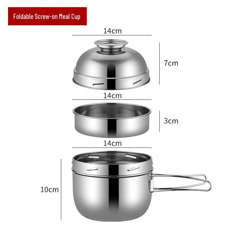 ZISIZ Stainless Steel 2-Layer Lunch Box & Noodle Bowl
