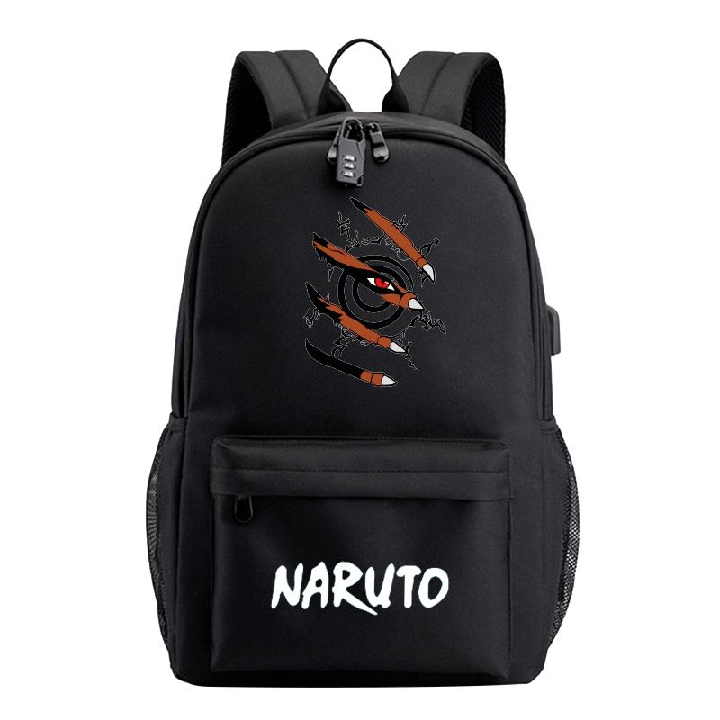 Anime Naruto Stöldskyddsryggsäck för tonårsflicka pojke tillbaka till skolanväska laptopväska bokväska män kvinnor fritidsreseväska