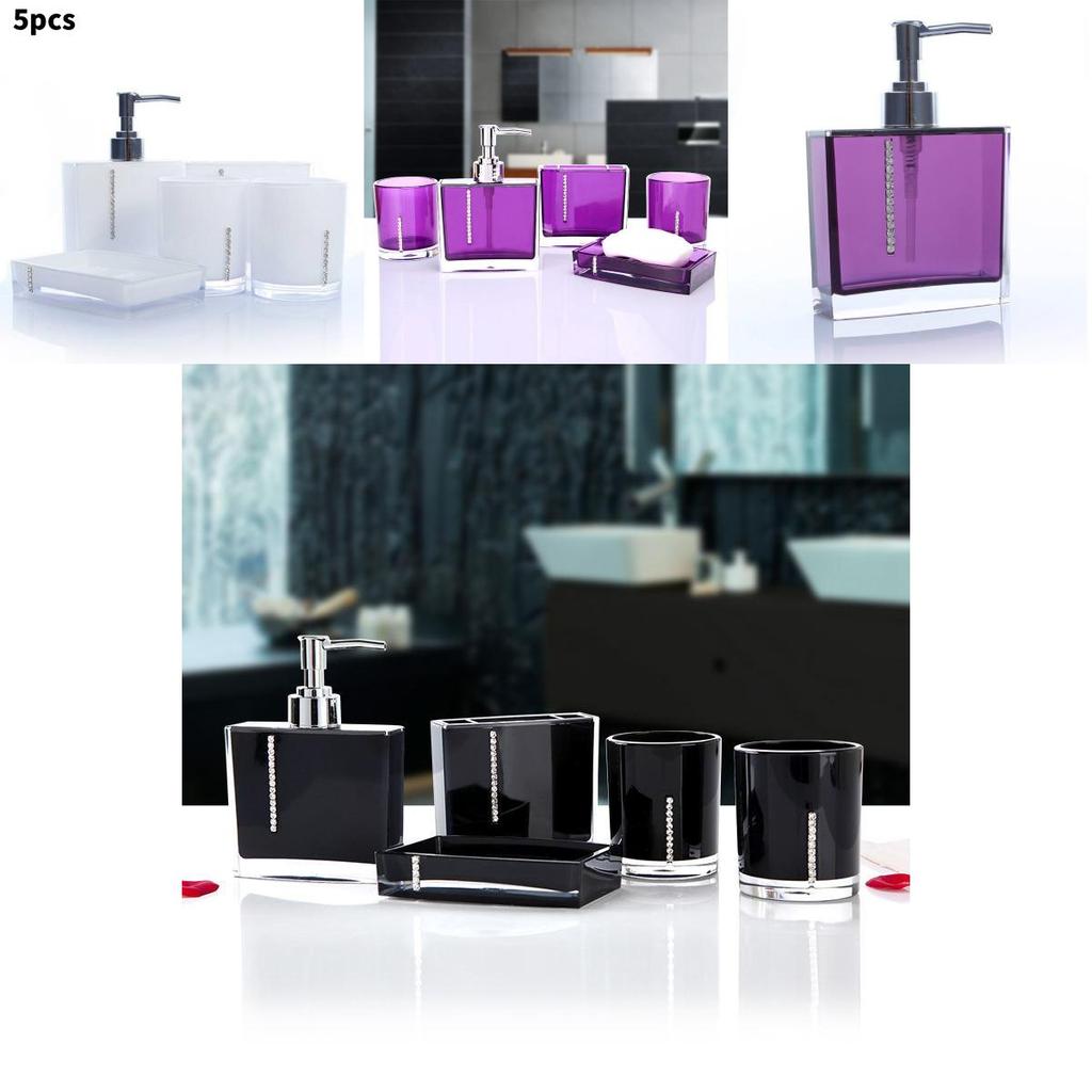 Minimalist Acrylic Bathroom Five Piece Set With Custom Logo For Home Use And Gift Ideas