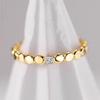 Minialist Beaded Gold Color Ring for Women Thin Band Stackable Party Daily Simple Versatile with CZ Dainty Finger Jewelry