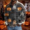 Men's Halloween Long Sleeve Button Up Shirt for Party and Casual Wear