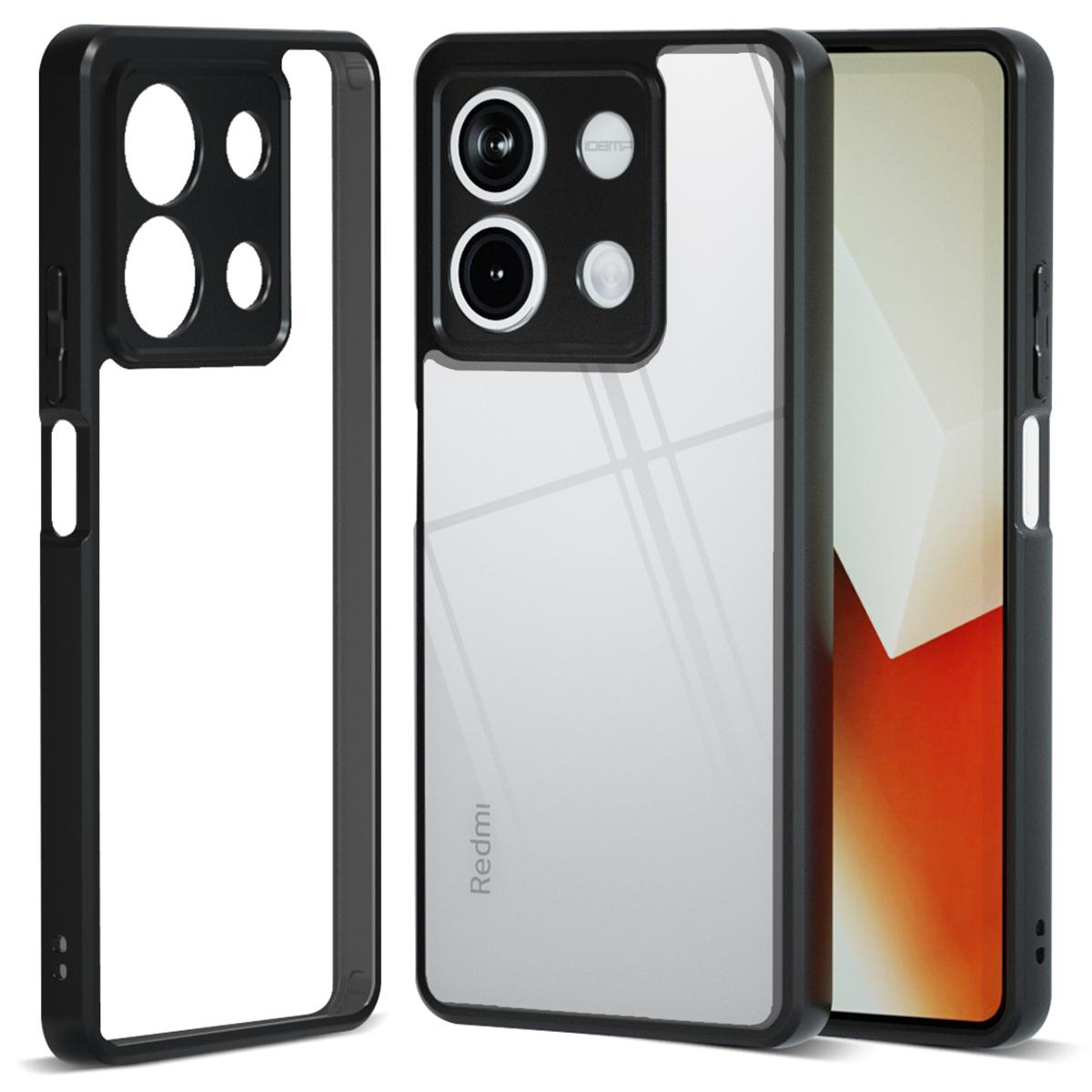 

IBMRS For Xiaomi Redmi Note 13 5G Phone Case TPU+PC Back Cover Precise Cutout Lens Hole Transparent Black