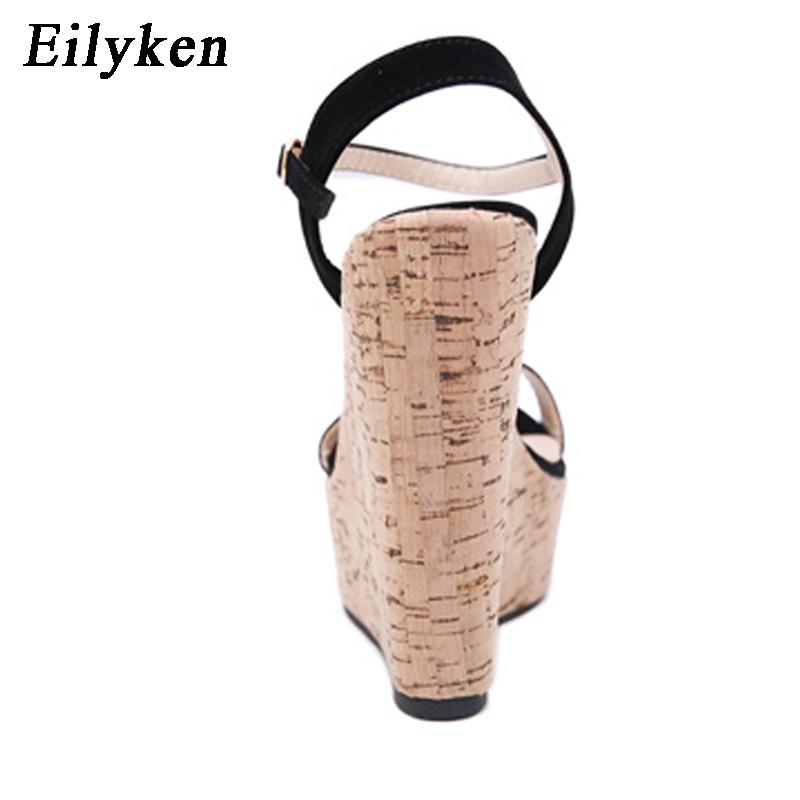 Eilyken Fashion Roman Open Toe Platform Wedges Women Sandals Summer Ankle Buckle Strap High Heels Banquet Party Shoes