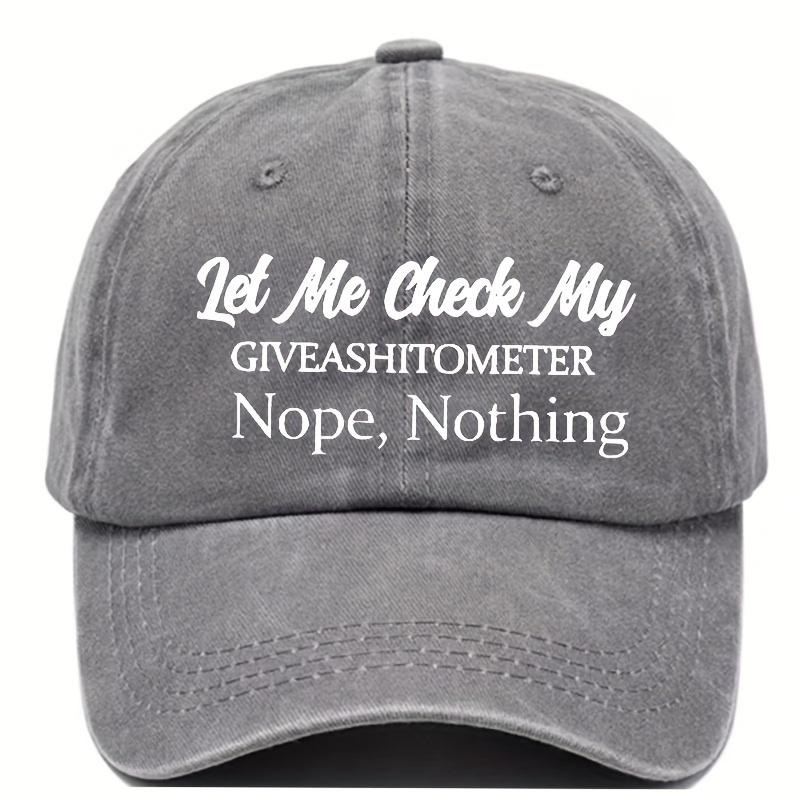 

Vintage Baseball Cap Adjustable Hat Ideal for Outdoor Activities Let Me Check Myconcern Meter No Appropriate for Any Season One Size