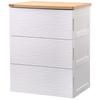 WEZHO Wooden Top Plastic Drawer Storage Cabinet