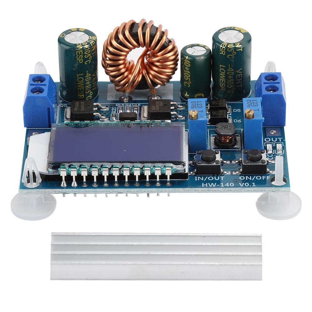 HW 140 Einstellbares Boost-Buck-Spannungsreglermodul LCD Digitalanzeige mit Kühlkörper