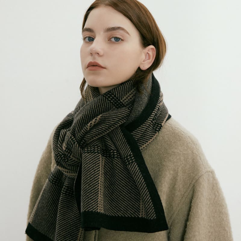 

BB’DE SOLI’DE simple check muffler (2 color) black