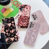 Gold Pink Rose Leaf Glitter Hearts For Samsung Galaxy A55 Case A54 A52 A53 A15 A14 A13 A21S A23 A34 A35 A33 A32 A72 Clear Cover
